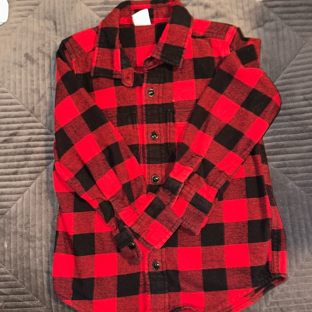 Black and red flannel shirt
